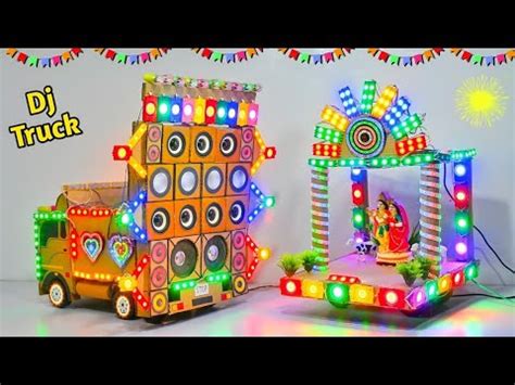 Navratri Durga Murti Mini Dj Truck Radha Krishna Dj Light Trolley