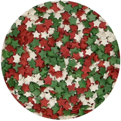 Red Green White Stars Mix Funcakes