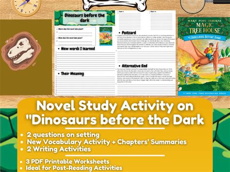 Novel Study Worksheets Dinosaurs Before The Dark Magic Tree House