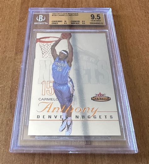 2003 Fleer Mystique 108 Carmelo Anthony Rookie Card RC BGS 9 5 Gem