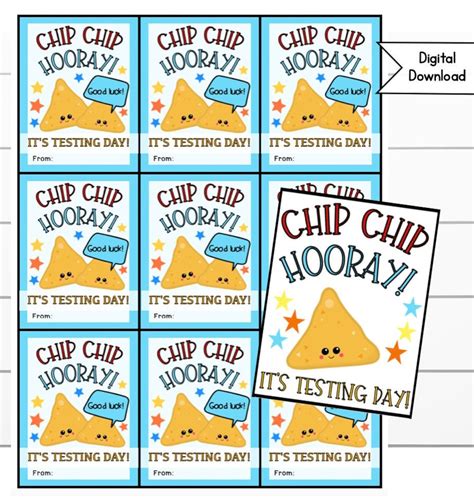 Testing Day Printable Tags Chip Chip Hooray It S Testing Day Digital