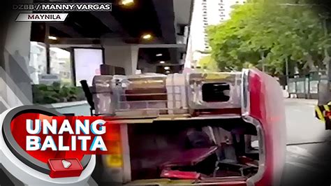 Jeep Na Nawalan Umano Ng Preno Bumangga Sa Poste At Tumagilid 12