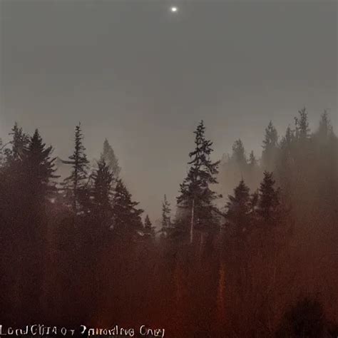 Huge Owl Flying At Night Through Fog In The Forest Lit Stable