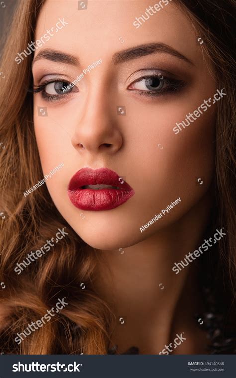 Sensual Brunette Woman Shiny Curly Silky Stock Photo 494140348 Shutterstock