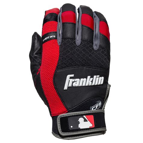 Franklin Sports X Vent Pro Youth Large Batting Gloves Blackred