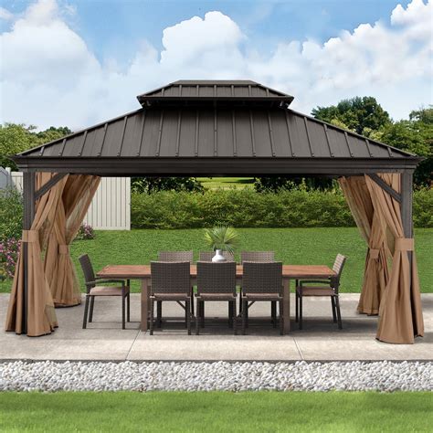 Abccanopy Hardtop Gazebo 12x16 Outdoor Metal Hard Top Gazebo Permanent