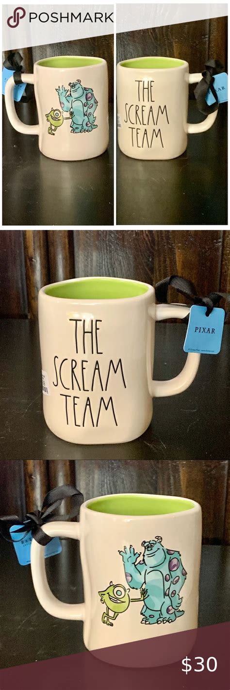 Rae Dunn THE SCREAM TEAM Monsters Inc. Disney Pixar Collection Ceramic Mug