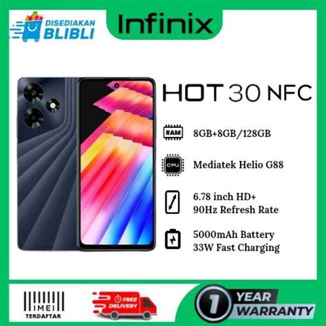 Promo Infinix HOT 30 NFC 8GB 128GB Garansi Resmi 1 Tahun Diskon 18 Di Seller PUSAT HP PUSAT
