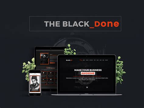 The Black Done One Page Portfolio Template Freebie Supply