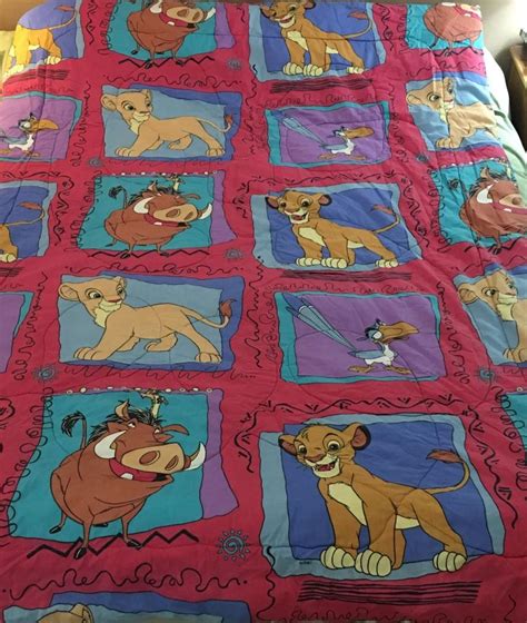 Vintage 90s Disney The Lion King Twin Size Bed Comforter Simba Nala