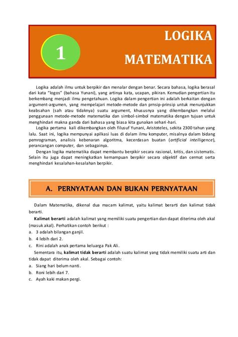 Modul Dan Contoh Soal Logika Smk Kls 10 Materi Soal