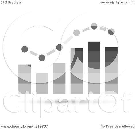 Clipart Of A Gray Bar Graph And Marked Areas Royalty Free Vector