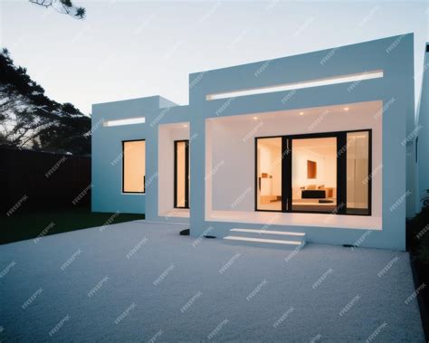 Premium AI Image | A white house with a black roof and a white exterior.