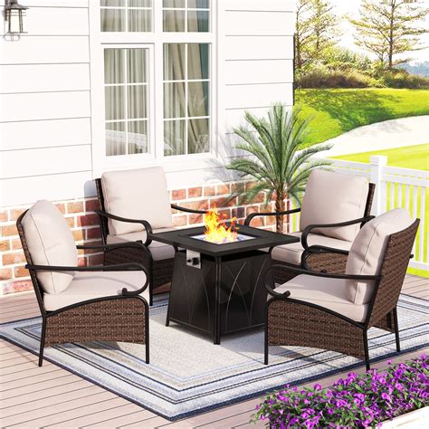 Mf Studio Pcs Outdoor Patio Furniture Set With Inch Btu