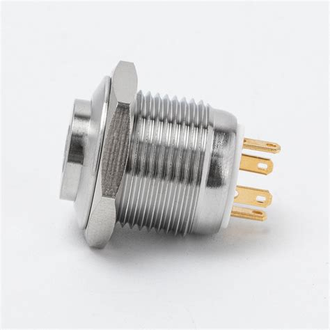 Customized 16mm Metal Push Button Switch With Dot Led Ip67 Waterproof Push Button Switch 1no 1nc