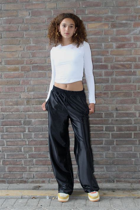 Black Silky Pants Shiny Sports