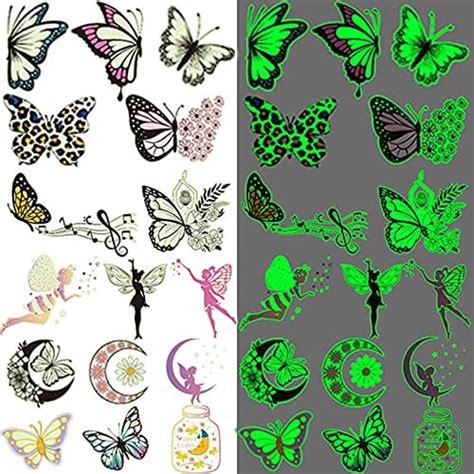 Glaryyears Glow In The Dark Tattoos 180 Variety Pack