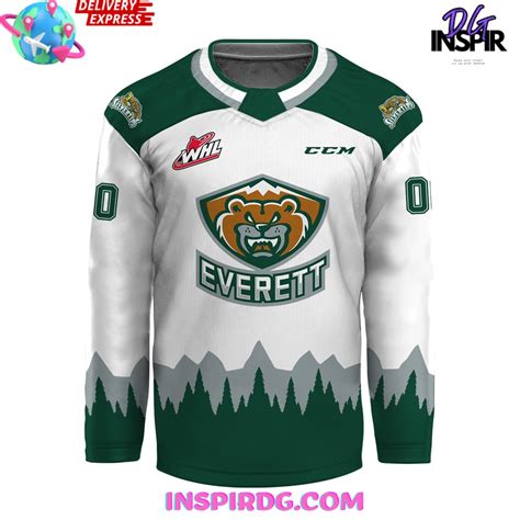 whl everett silvertips ccm  white hockey jersey inspirdg