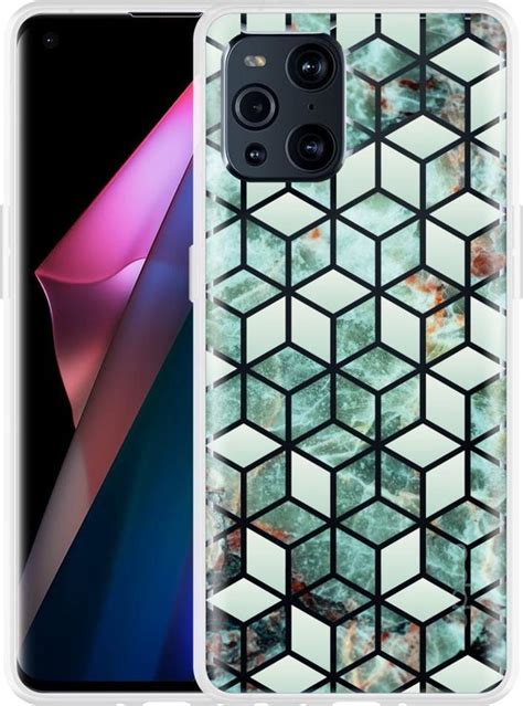 Oppo Find X3 Pro Hoesje Groen Hexagon Marmer Designed By Cazy Bol