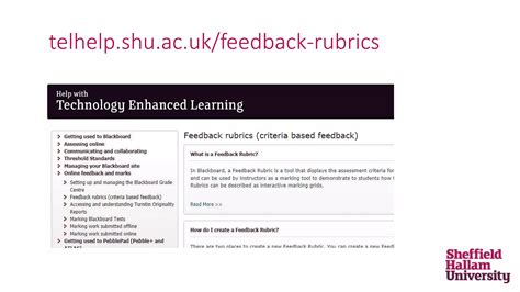 Assessment Rubrics In Blackboard Ppt