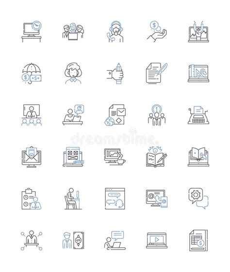 Communication And Feedback Line Icons Collection Dialogue Interaction