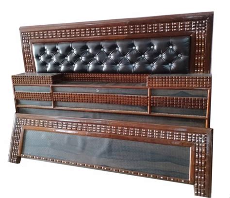 Dark Brown Teak Wood Double Bed Headboard At Rs Double Bed