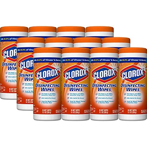 Clorox Disinfecting Wipes Bleach Free Cleaning Wipes Orange Fusion 35 Count Pack Of 12