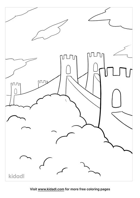 Great Wall Of China Coloring Page