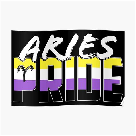 Aries Nonbinary Pride Flag Zodiac Sign Poster For Sale By Valador