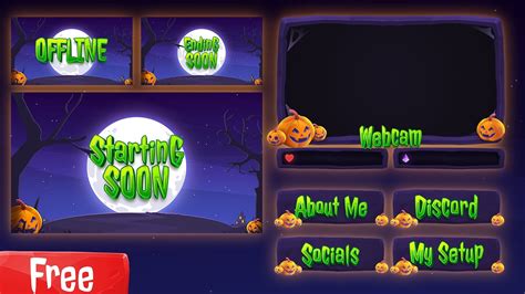 Free Halloween Stream Overlay Animated Twitch Overlay Youtube