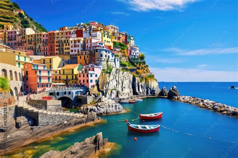 Colorful Village Of Manarola In Cinque Terre Italy Manarola