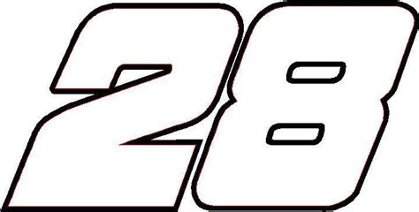 28 RACE NUMBER DECAL / STICKER OUTLINE28 RACE NUMBER DECAL / STICKER ...