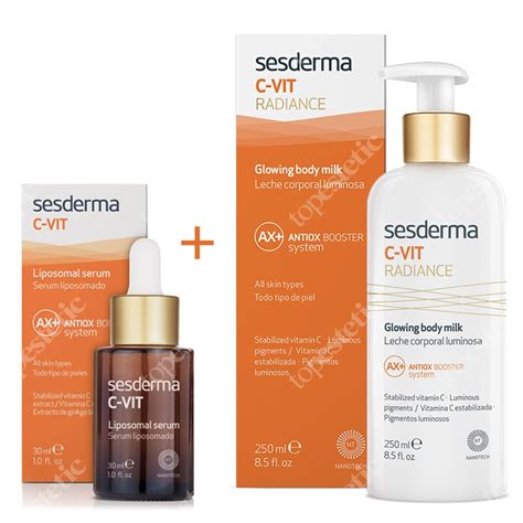 Sesderma C-VIT Liposomal Serum + C-VIT Radiance Glowing Body Milk ...