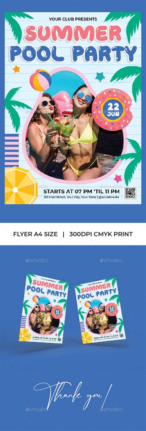 Pool Party Flyer Print Templates Graphicriver