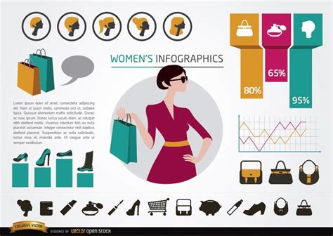 Womens Fashion Infographics Elements Vector Download