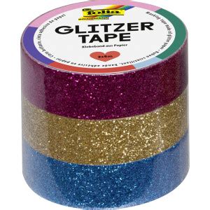 Folia Deko Klebeband Glitzer Tape Pink Gold Hellblau