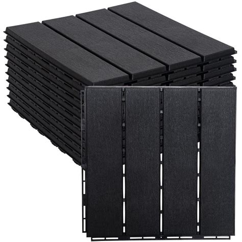 Angel Sar 12 In X 12 In Plastic Interlocking Deck Tiles Patio Deck