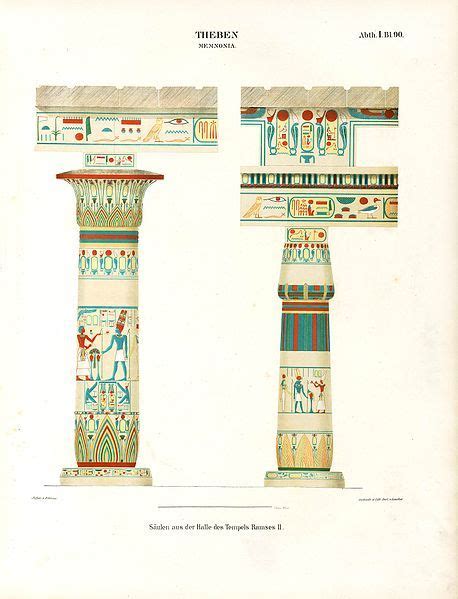 Egyptian Papyriform Columns Ancient Egyptian Architecture Ancient