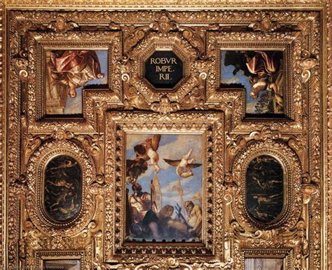 Paintings Reproductions Ceiling Decoration Detail 10 1578 By Paolo