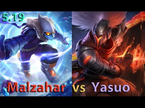 League Of Legends Malzahar Vs Yasuo Ranked Gameplay Plat Patch 5 19