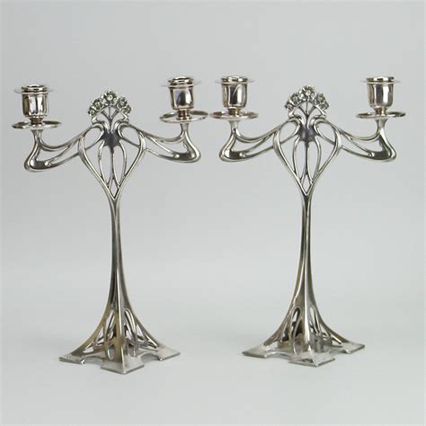 WMF Art Nouveau Silver Plated Candelabra C 1906