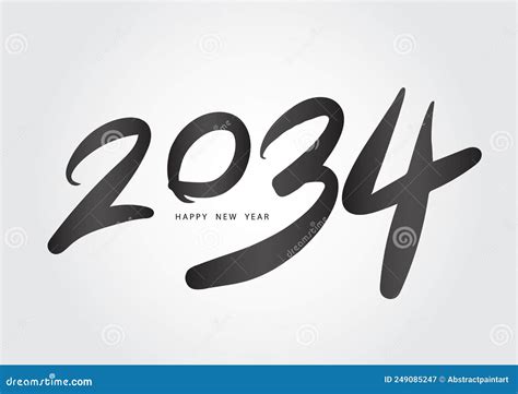 2034 Year Happy New Year 2034 Vector 2034 Number Design Vector