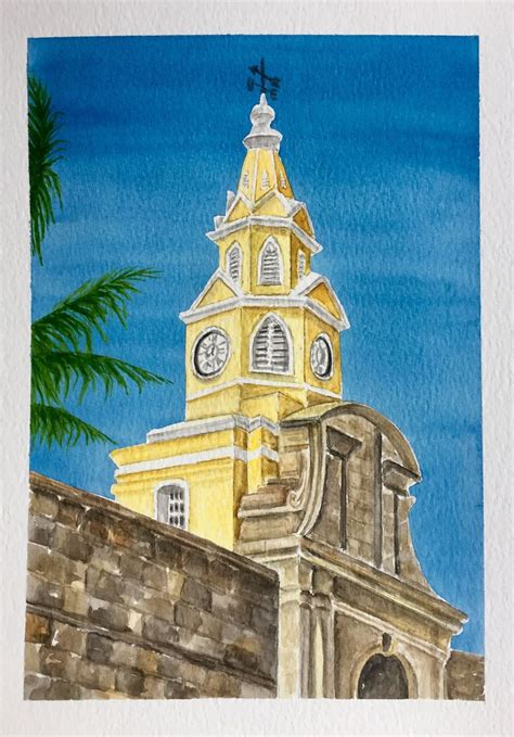 CLOCK TOWER Cartagena Colombia La Torre De Reloj Walled City Boca