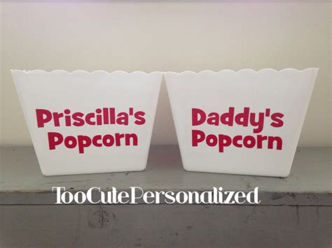 Personalized Popcorn Bucket Tubs By Toocutepersonalized On Etsy