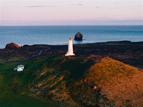 Reykjanes Lighthouse [drone], Iceland