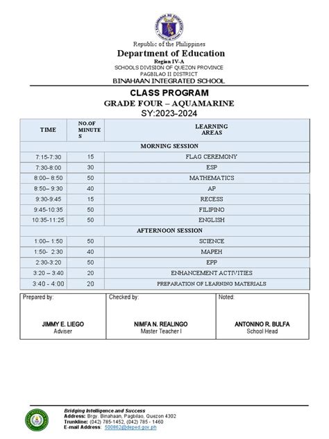 Class Program Template 2024 Pdf Philippines