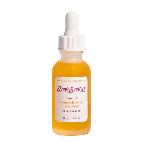 Amame Organic Certified Turmeric And Lemon Brightening Serum For Face With Organic