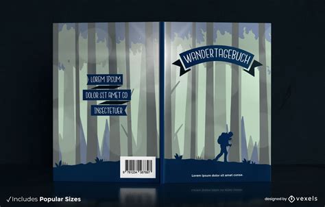 Hiking In The Forest Book Cover Design Vector Download