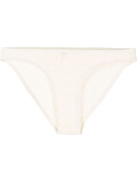 Toteme Smocked Bikini Bottoms Neutrals Editorialist