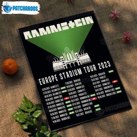 Rammstein Stadium Europe Tour Dates Poster Rammstein Fan Gift